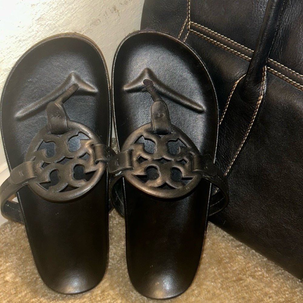 Tory Burch Miller Cloud black sandals 8